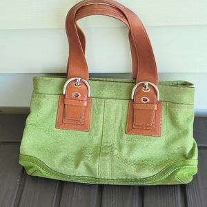 COACH Green Fabric Signature Tote F10928